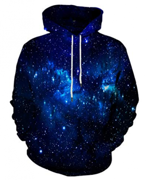Hoodie dengan motif galaxy yang menakjubkan
